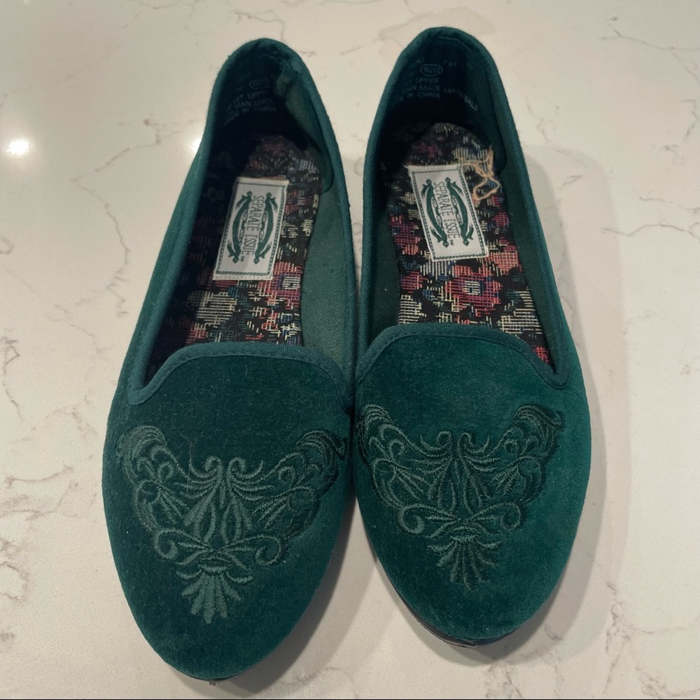 Green Suede vintage loafers